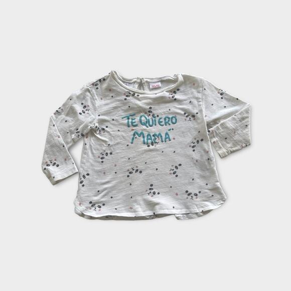 Zara Baby Long Sleeve Tee | Sz 9-12M – “Te Quiero Mamá” Print - Picture 1 of 3